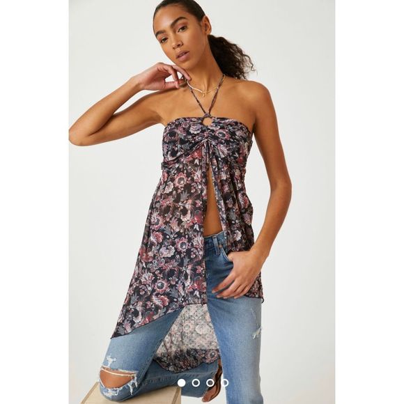 NWT Anthropologie x Let Me Be Open-Front Halter Top Size M - Picture 2 of 10